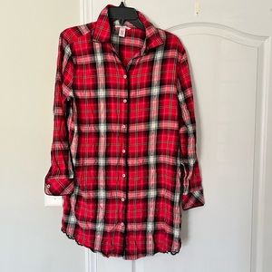 Victoria’s Secret | red plaid pajama top - M